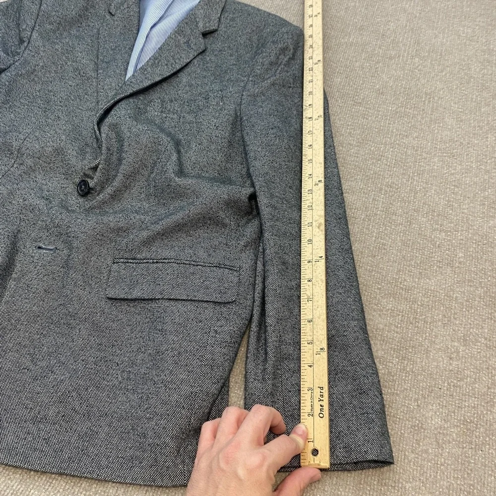 Banana‎ Republic Blazer Mens 44 Gray Check Tailored Slim Fit Sport Coat Jacket